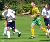 Goal scorer Andy Barcham pictured by Gerry and Jenny Taylor at Spurs Lodge today