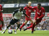  A typical action shot of Jermain Defoe, as he tried to beat the Liverpool defence in our last home game against this opposition