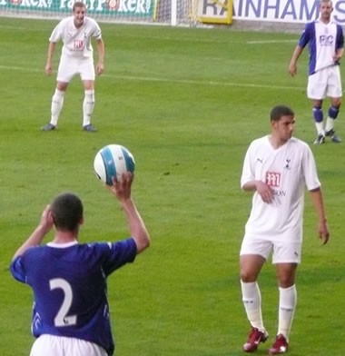 Adel looks towards the touchline and perhaps Michael Dawson is telling him to concentrate!