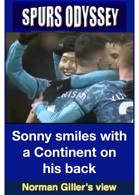 Sonny smiles with a Continent on his back