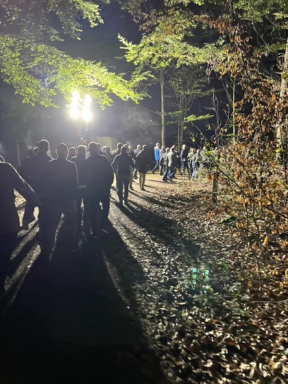 The walk into the woods