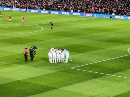 Team huddle, Man Utd v Spurs, 14.01.24