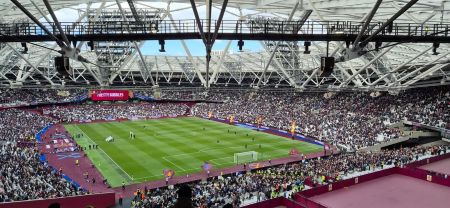 An away fan's view from the top of the London Stadium