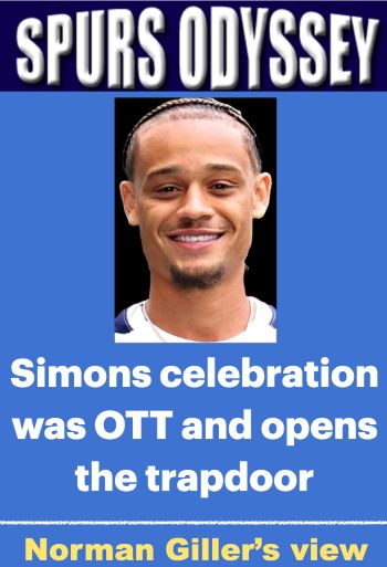 Simons celebration was OTT and opens the trap door